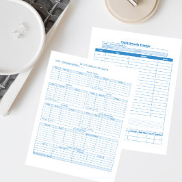 Blue Child Healthcare and Growth Tracker Pages