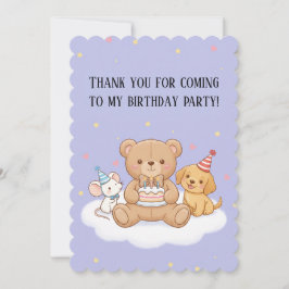 Blue Childish Birthday Invitation Card – Fun Kid Feestdagenkaart