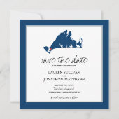 Blue Chilmark Martha's wijngaard Save the Date (Voorkant)