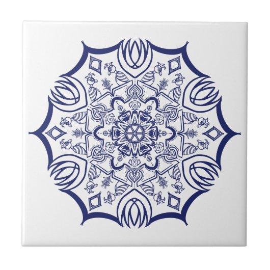 Blue China design Tegeltje (Voorkant)