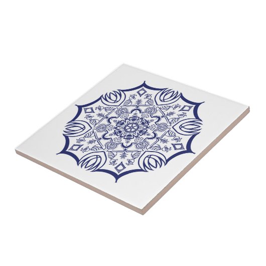 Blue China design Tegeltje (Zijkant)