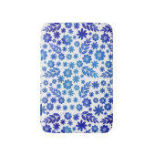 Blue China Hand Drawn Floral Pattern Badmat (Voorkant Verticaal)