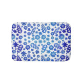 Blue China Hand Drawn Floral Pattern Badmat (Voorkant)