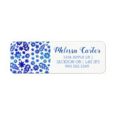 Blue China Hand Drawn Floral Pattern Etiket (Voorkant)