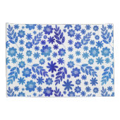 Blue China Hand Drawn Floral Pattern Kussensloop (Achterkant-Rechts)