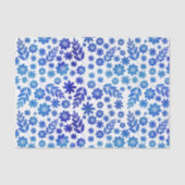 Blue China Hand Drawn Floral Pattern Tissuepapier (Voorkant)