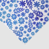Blue China Hand Drawn Floral Pattern Tissuepapier (Detail)