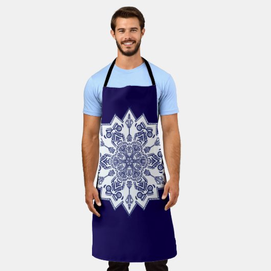 Blue China Mandela Schort (Gedragen)