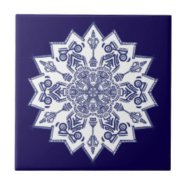 Blue China Mandela Tegeltje