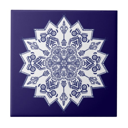 Blue China Mandela Tegeltje (Voorkant)