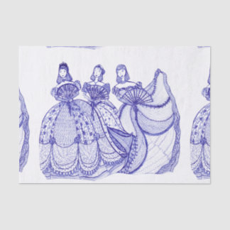 Blue China Pattern-document Tissuepapier