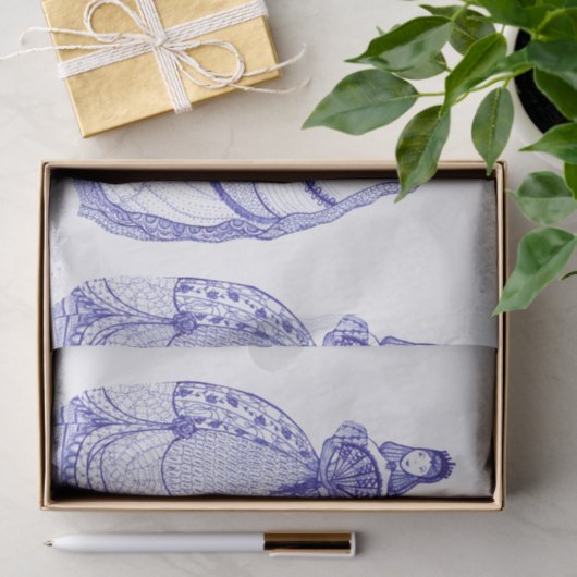 Blue China Pattern-document Tissuepapier (Geschenk)