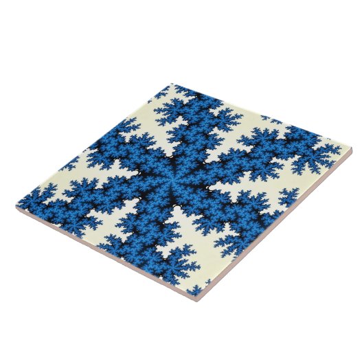 Blue China Snowflake Tegeltje (Zijkant)