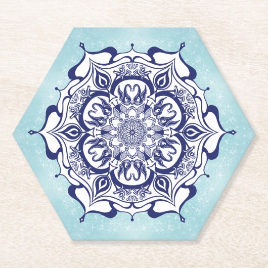 Blue China Style with creatures Kartonnen Onderzetters (Voorkant)