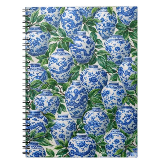 Blue Chinese Porcelain Ginger Jar Notitieboek (Voorkant)