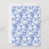 Blue Chinnosserie Baby shower Tea Party Kaart (Achterkant)