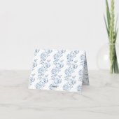 Blue  Chinoiserie-Baby bedankkaart (Achterkant)