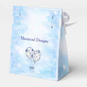 Blue Chinoiserie Baby Shower Favor Box Bedankdoosjes (Achterkant)