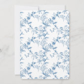 Blue  Chinoiserie-Baby shower Invitation Kaart (Achterkant)