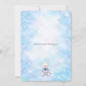 Blue Chinoiserie Baby Shower Invitation Kaart (Achterkant)