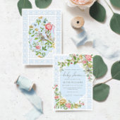 Blue Chinoiserie Baby shower Invitation - Trianon Kaart