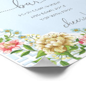 Blue Chinoiserie Baby shower Mimosa Bar Sign. Poster (Hoek)