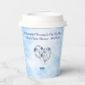 Blue Chinoiserie Baby Shower Tableware Set Papieren Bekers (Achterkant)