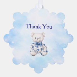 Blue Chinoiserie Baby Shower Thank You Card Ornament Kaart
