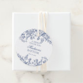 Blue Chinoiserie Bloemen Doopcirkel Bedankjes Labels (In situ)