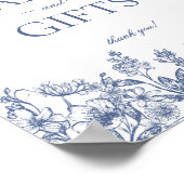 Blue Chinoiserie  Bloemen Kaarten & Geschenken Tek Poster (Hoek)