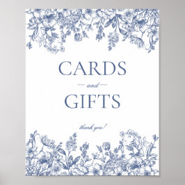 Blue Chinoiserie  Bloemen Kaarten & Geschenken Tek Poster