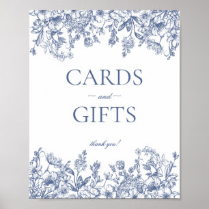 Blue Chinoiserie  Bloemen Kaarten & Geschenken Tek Poster