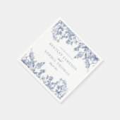 Blue Chinoiserie  Bloemen Trouwdessert Servet (Hoek)
