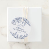 Blue Chinoiserie  Bloemen Verjaardagskring Bedankjes Labels (In situ)