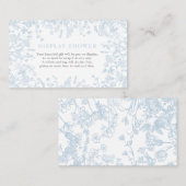 Blue Chinoiserie bloemendisplay Kaart Visitekaartje (Voorkant / Achterkant)