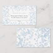 Blue Chinoiserie Boek In Lieu Kaart, Douchespel Visitekaartje (Voorkant / Achterkant)