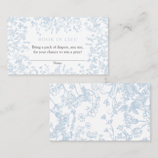 Blue Chinoiserie Boek In Lieu Kaart, Douchespel Visitekaartje (Voorkant / Achterkant)