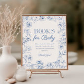 Blue Chinoiserie Boeken voor Baby Sign Poster