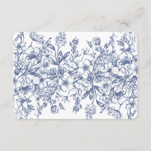 Blue Chinoiserie Books for Baby Invitation Insert Informatiekaartje (Achterkant)