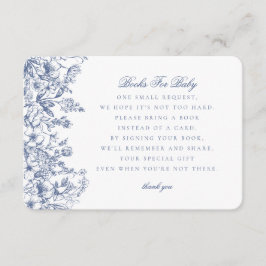 Blue Chinoiserie Books for Baby Invitation Insert Informatiekaartje