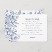 Blue Chinoiserie Books for Baby Invitation Insert Informatiekaartje (Voorkant / Achterkant)