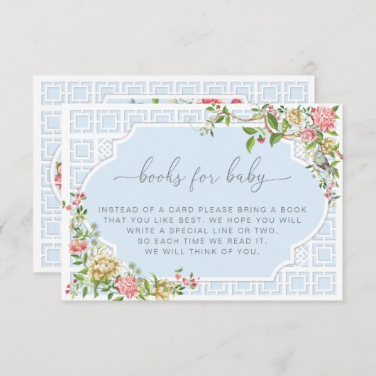 Blue Chinoiserie Books Request Kaart - Trianon (Voorkant / Achterkant)