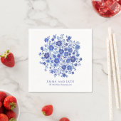 Blue Chinoiserie Bouquet Wedding names and date Servet (Insitu)