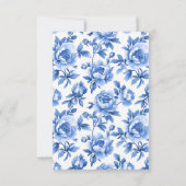 Blue Chinoiserie Bow Baby shower bedankkaart (Achterkant)