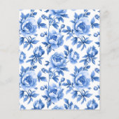 Blue Chinoiserie Bow Baby shower Invitation (Achterkant)