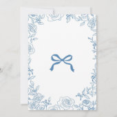 Blue Chinoiserie Bow Floral Vrijgezellenfeest Kaart (Achterkant)