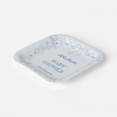 Blue Chinoiserie  Boy Baby shower Papieren Bordje (Gebogen)