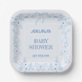 Blue Chinoiserie  Boy Baby shower Papieren Bordje