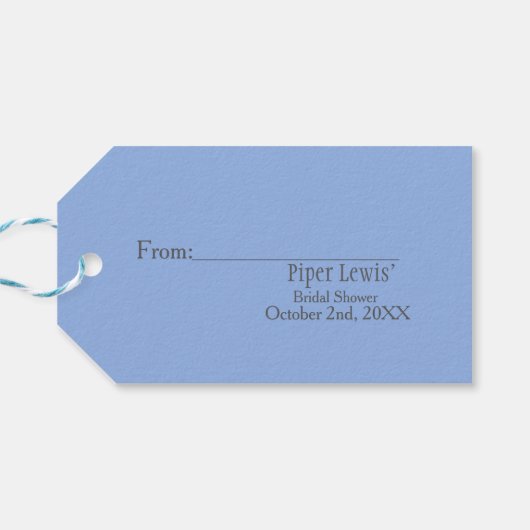 Blue Chinoiserie  Bridal Display Shower enclosure Cadeaulabel (Achterkant Horizontaal)