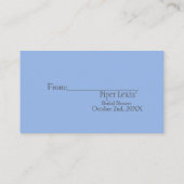 Blue Chinoiserie  Bridal Display Shower    Informatiekaartje (Achterkant)